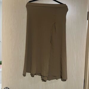 Momoni made in Italy Olive green/ Brown Women's Silk  Skirt